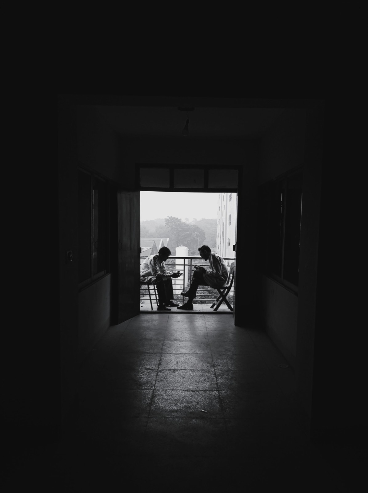 A quiet conversation between two people
